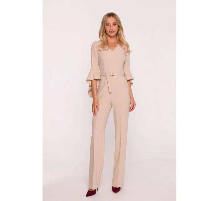 Kombinéza s rukávy béžová model 21319111 - STYLOVE