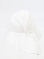 Yoclub Dievčenský letný klobúk s ochranou krku CLE-0121G-0100 White