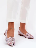 Dámske balerínky ASA222-7 ružovo-biele -Step in style