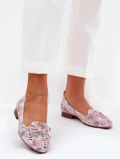 Dámske balerínky ASA222-7 ružovo-biele -Step in style