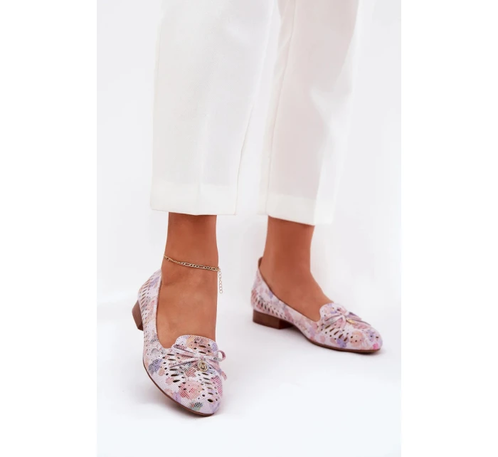 Dámske balerínky ASA222-7 ružovo-biele -Step in style