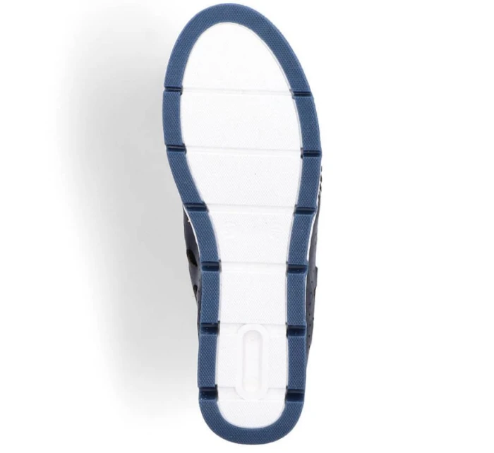 W modrá kožená polobotka s podrážkou model 19737391 - Rieker W modrá kožená polobotka s podrážkou model 19737391 - Rieker