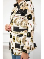 Bavlněná bunda s potiskem a knoflíkem model 20770558 - K-Fashion Bavlněná bunda s potiskem a knoflíkem model 20770558 - K-Fashion