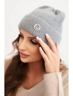 Dámska zimná čiapka s ozdobným gombíkom tmavosivá Dámska zimná čiapka s ozdobným gombíkom tmavosivá