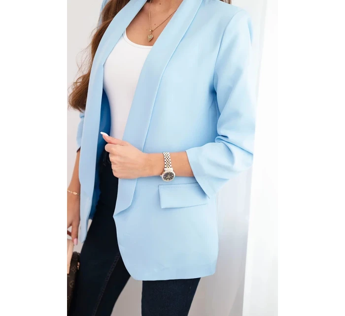 Dámská sako bez zapínání s podšívkou S/M modrá
