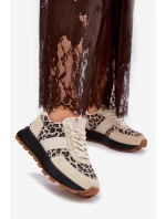 Dámské Sneakersy Na Platformě Panther  Béžové model 21691243 - VINCEZA