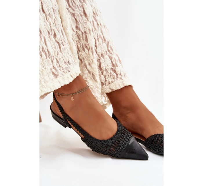 Dámské sandály s pletením na Černé model 21911471 - Boto