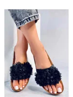 Dámské nazouváky / pantofle model 20129650 Černá s hnědou - SWEET SHOES