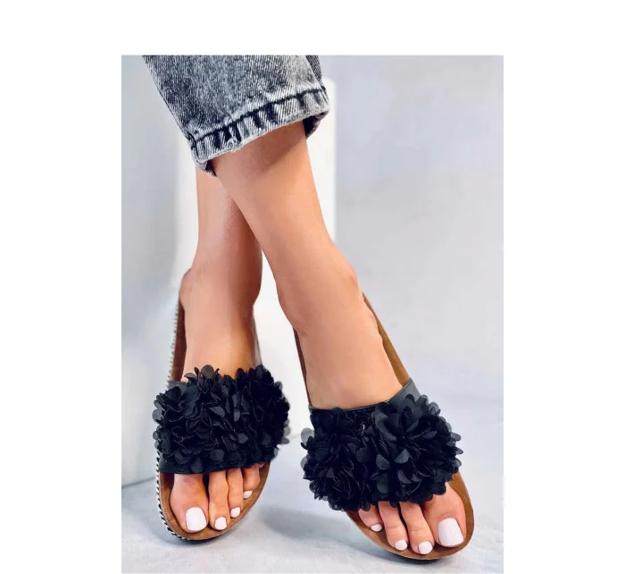 Dámské nazouváky / pantofle model 20129650 Černá s hnědou - SWEET SHOES