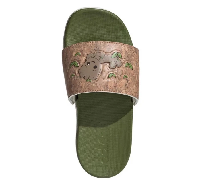 Dětské žabky / nazouváky Adilette Comfort Jr model 21080753 Zelená s hnědou - ADIDAS Dětské žabky / nazouváky Adilette Comfort Jr model 21080753 Zelená s hnědou - ADIDAS