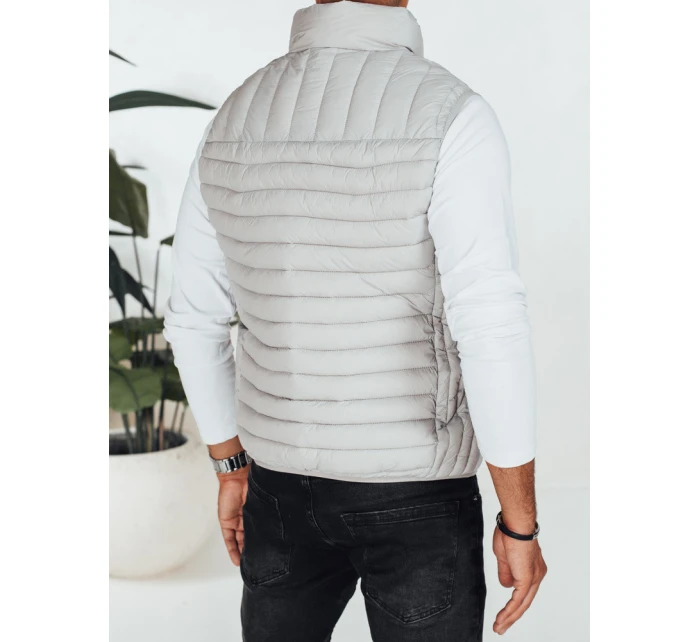 Pánská prošívaná vesta světle šedá model 21991566 - Dstreet