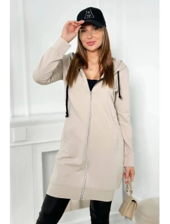 Bluza model 20541214 z kapturem beżowa - K-Fashion