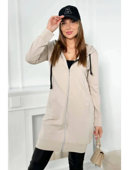 Bluza model 20541214 z kapturem beżowa - K-Fashion