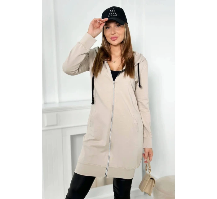 Bluza model 20541214 z kapturem beżowa - K-Fashion