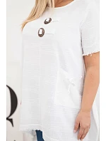 Dámske bavlnené šaty nadmernej veľkosti s dlhším chrbtom a vreckom