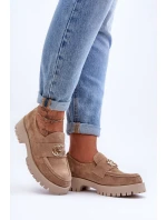 Dámské semišové polobotky s ozdobou Bežové model 21630042 - Laura Messi