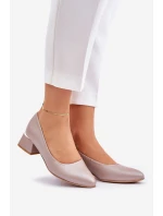 Kožené lodičky Lewski model 21682432 Tmavě béžové - Boto