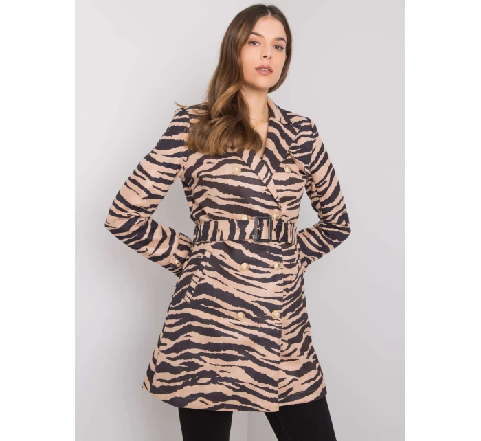 Dámsky kabát EM PL 22215 55 čierny a béžový