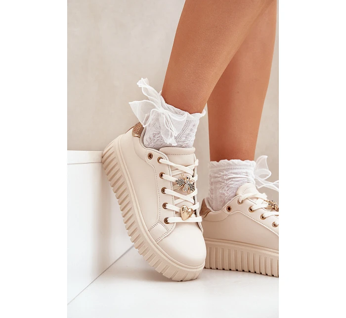 Dámské tenisky béžové model 22069775 - SWEET SHOES Dámské tenisky béžové model 22069775 - SWEET SHOES