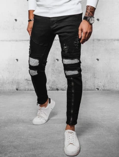 Pánske čierne džínsové nohavice FashionStreet UX4089