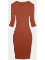 Pruhované šaty v oranžovej farbe (5579-20)