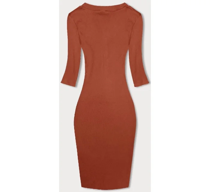 Pruhované šaty v oranžovej farbe (5579-20)