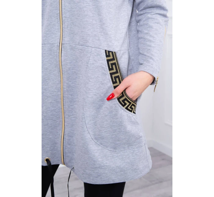 Mikina s ozdobnou šedou páskou