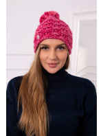 Fleecová čiapka Fiona K275 fuchsiová + svetlo púdrovo ružová