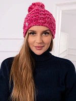 Fleecová čiapka Fiona K275 fuchsiová + svetlo púdrovo ružová