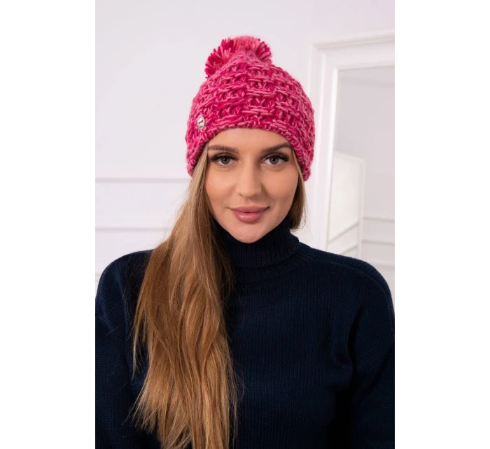 Fleecová čepice Fiona model 18751239 fuchsiová + světle pudrově růžová - K-Fashion