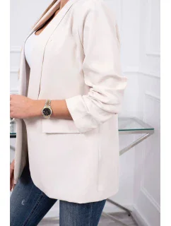 Sako s klopami elegantní světle béžové