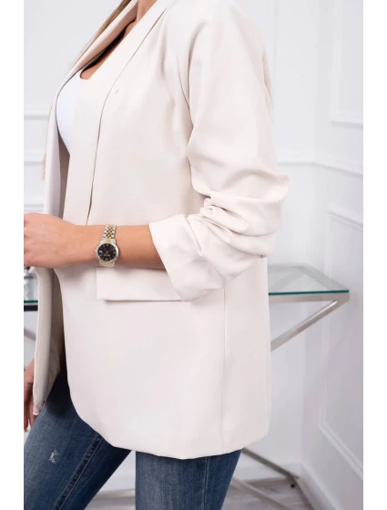 Sako s klopami elegantní světle béžové