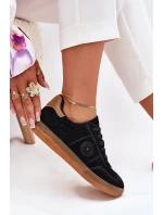 Zamszowe Sneakersy Damskie Big Star RR274851 HI-POLY SYSTEM Czarne