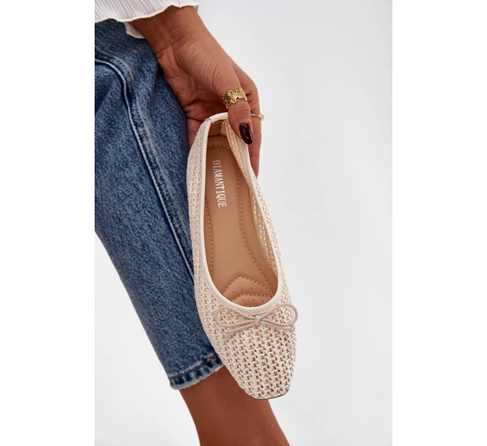 Baleríny S Pletením A Mašlí Ecru model 21744492 - Boto