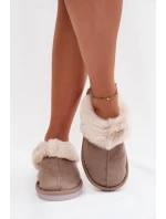 Dámské pantofle s kožíškem Khaki model 21772498 - Boto Dámské pantofle s kožíškem Khaki model 21772498 - Boto
