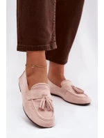 Dámské mokasíny ploché s třásněmi světle růžové Marilisse
