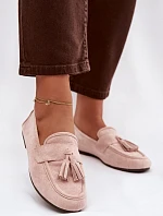 Dámské mokasíny ploché s třásněmi světle růžové Marilisse