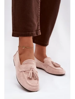 Dámské mokasíny ploché s třásněmi světle růžové Marilisse