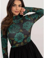 Šaty DHJ SK 19959.35 čierno-zelené Šaty DHJ SK 19959.35 čierno-zelené