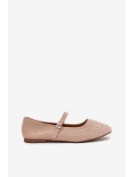 Dámske zdobené baleríny s remienkom Olivisse - ružové