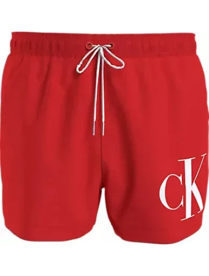 Pánske plavky SHORT DRAWSTRING KM0KM00967 XM9 červená - Calvin Klein