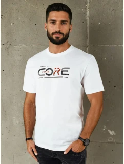 Pánské bílé tričko s potiskem Dstreet model 21973808 - FashionStreet