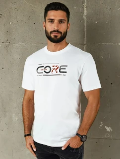 Pánské bílé tričko s potiskem Dstreet model 21973808 - FashionStreet