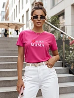 Dámske tričko s potlačou Super Mom Pink FashionStreet NX5025RY