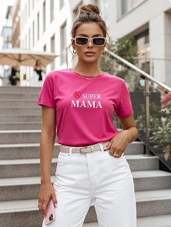 Dámske tričko s potlačou Super Mom Pink FashionStreet NX5025RY