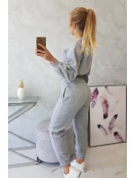 Zateplená souprava s krátkou mikinou šedá Zateplená souprava s krátkou mikinou šedá