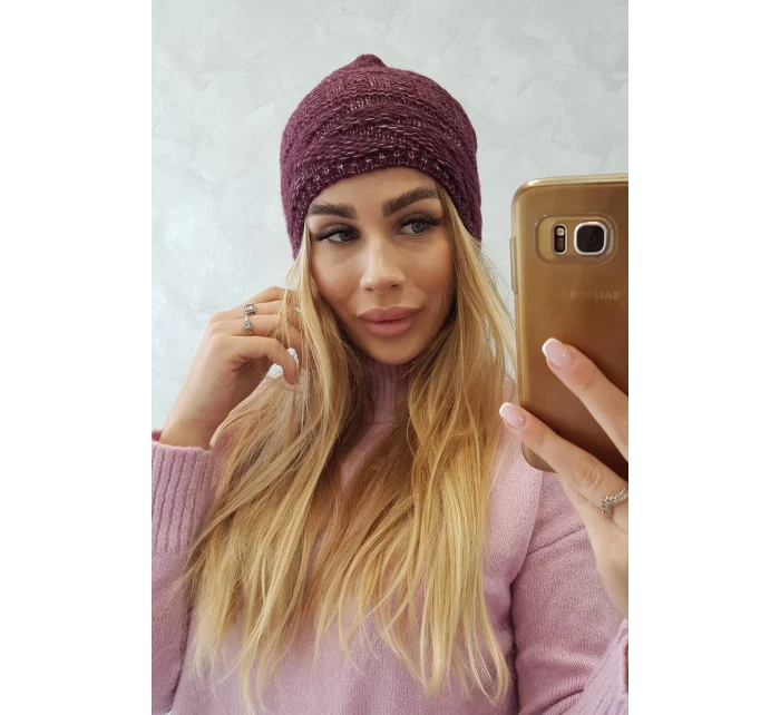 Fleecová čiapka Edyta K298 tmavo fialová Fleecová čiapka Edyta K298 tmavo fialová