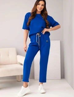 Dámská viskózová souprava s krátkým rukávem a kalhotami s nohavicí model 22010160 - K-Fashion