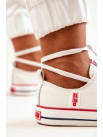 Damskie Materiałowe Trampki BIG STAR JJ274123 Białe Damskie Materiałowe Trampki BIG STAR JJ274123 Białe