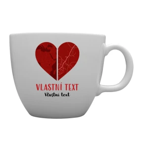Personalizovaný MEGA XXL keramický hrnek 1000 ml - dvě mapy jako srdce